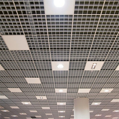 600x600 ฝ้าเพดานโลหะอลูมิเนียมป้องกันการทุจริต T Grid Open Grid