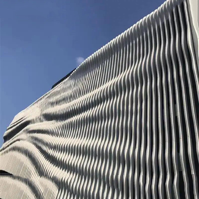 6000mm Wave Baffle Metal Building Facades ผนังอาคารม่านอลูมิเนียม