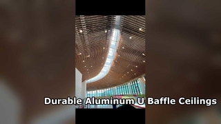 ฝ้าเพดานอะลูมิเนียม U Baffle ทนทานสำหรับสถานีรถไฟใต้ดิน