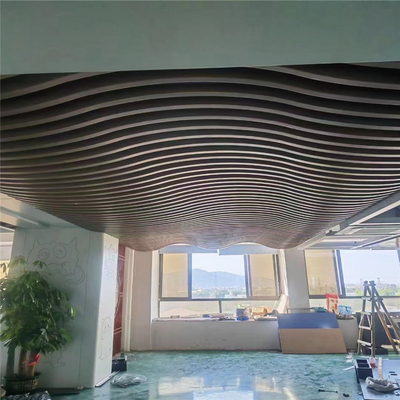 ฝ้าเพดานออกแบบอะคูสติก ฝ้าเพดานอลูมิเนียม Baffle Wave