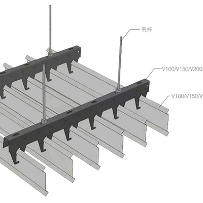 ฝ้าเพดานอลูมิเนียมทนไฟ B 200x3000 มม. สำหรับตกแต่งผนังภายนอก